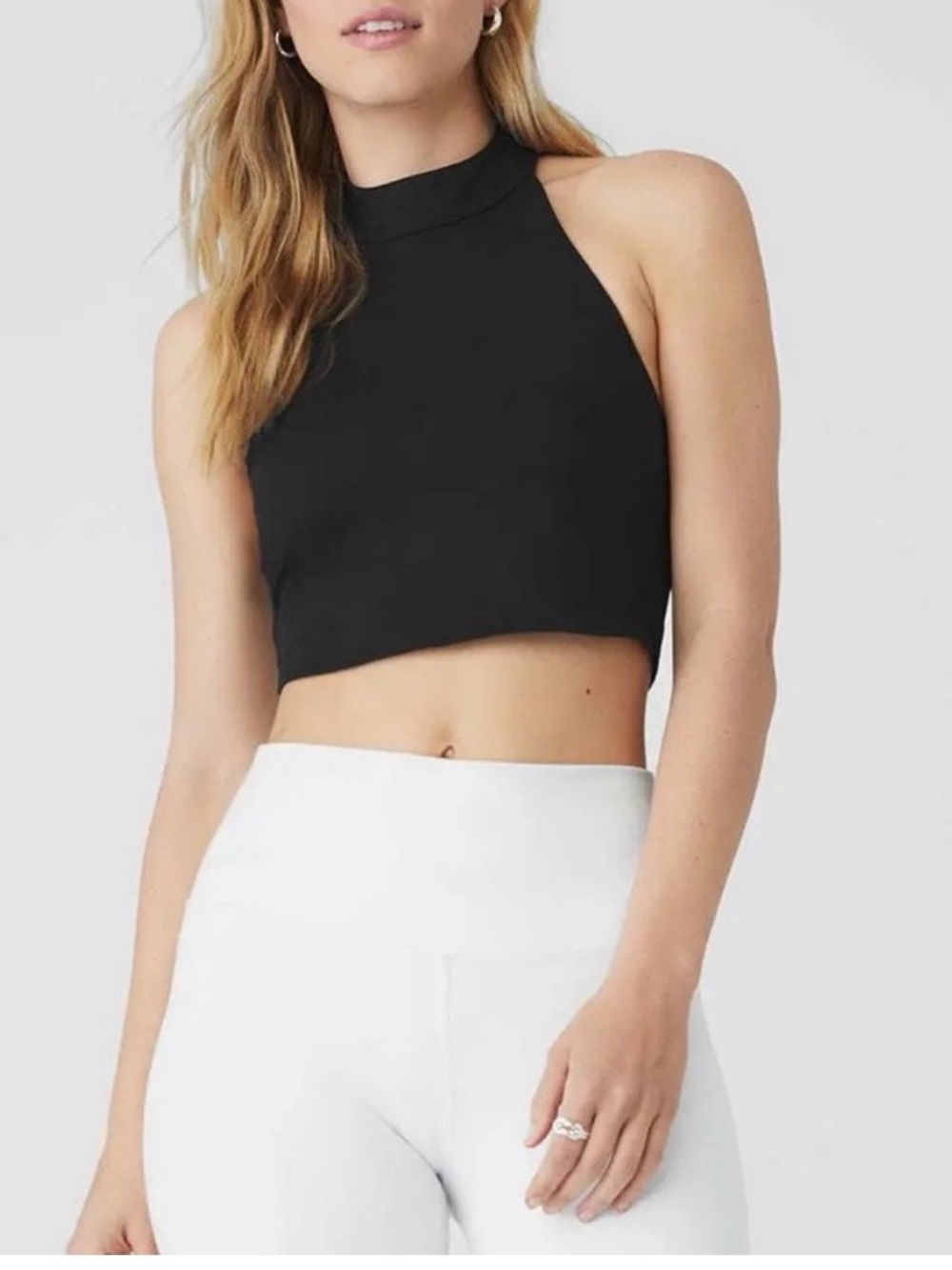 ALO Yoga Black High-Neck Crop Tank